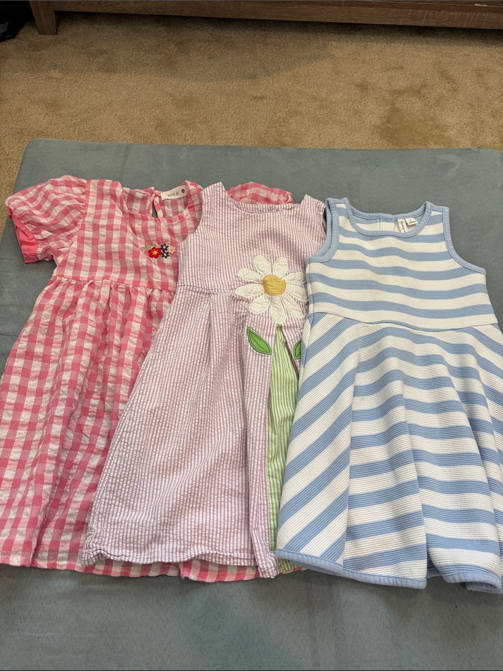 3 Dresses Summer Spring Floral Gingham Striped 4T